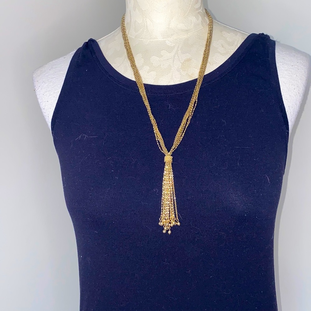 Talbots gold pendant tassel necklace